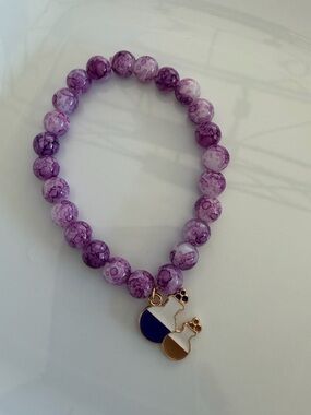 Chemistry Purple Beaded Charm Bracelet Novelty Jewelry
